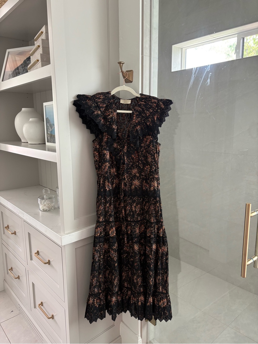 Ulla Johnson Ruffle Eyelet Trim Midi Dress - Picture 1 of 2
